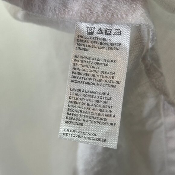 Pure Navy Dress Womens Medium white Linen Button capsule minimalist casual Midi - Picture 6 of 12